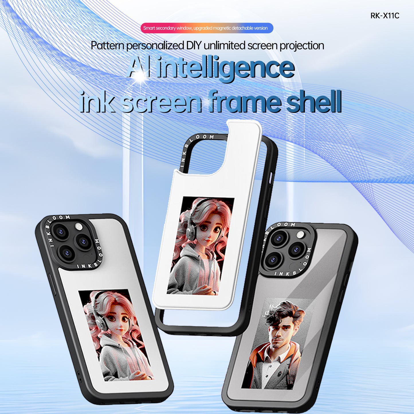 4 Color Picture Changeable Phone Case No Need Battery AI Eink Protect Case for iPhone 13 14 Pro Max iPhone 15 Pro Max Eink Case