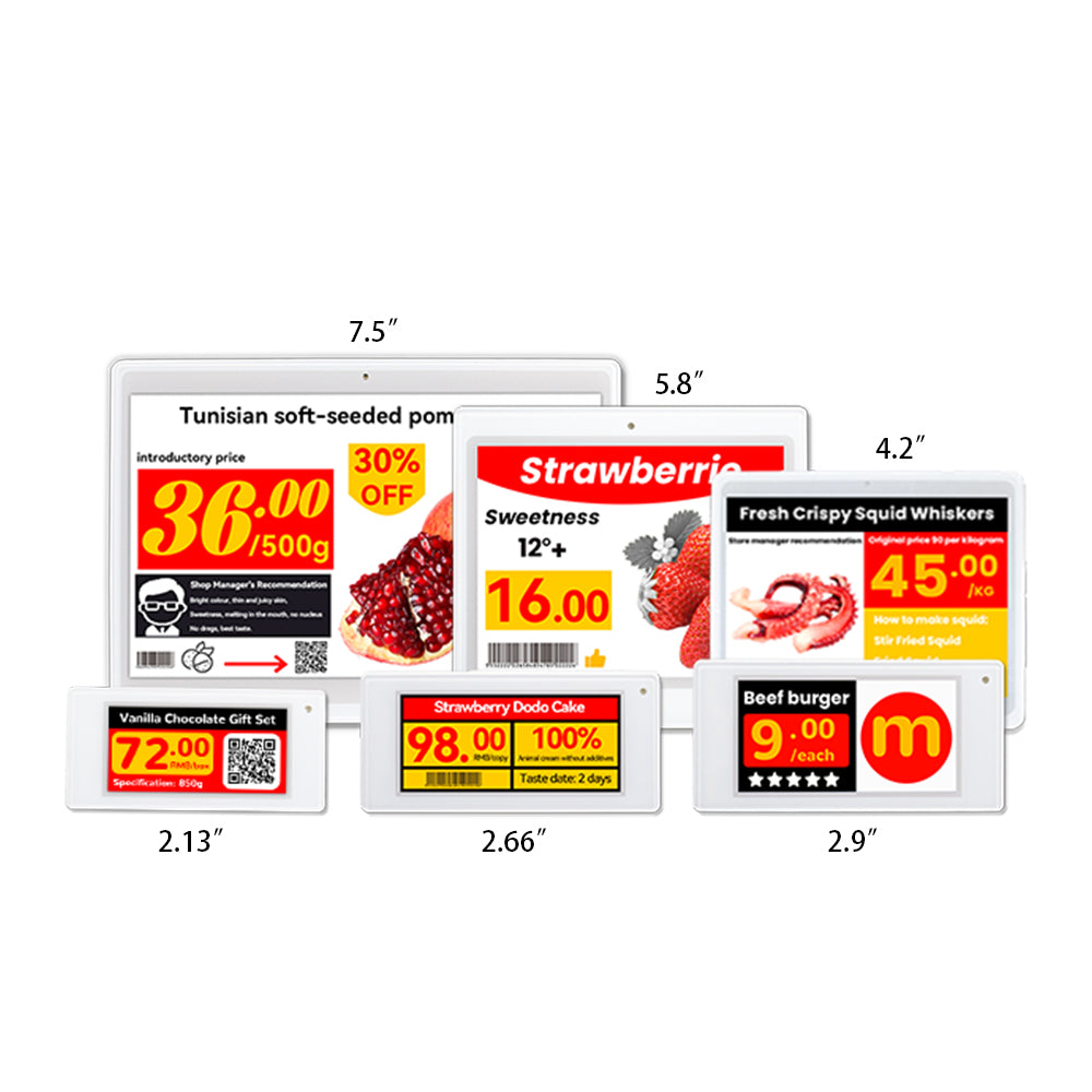 4 Colors 2.4GHz 1.54/2.13/2.66/2.9/3.5/4.2/5.8/7.5Electronic Shelf Label Smart Retail Solutions: Advanced Electronic Shelf Labels and Digital Price Tags for Supermarkets and Convenience Stores