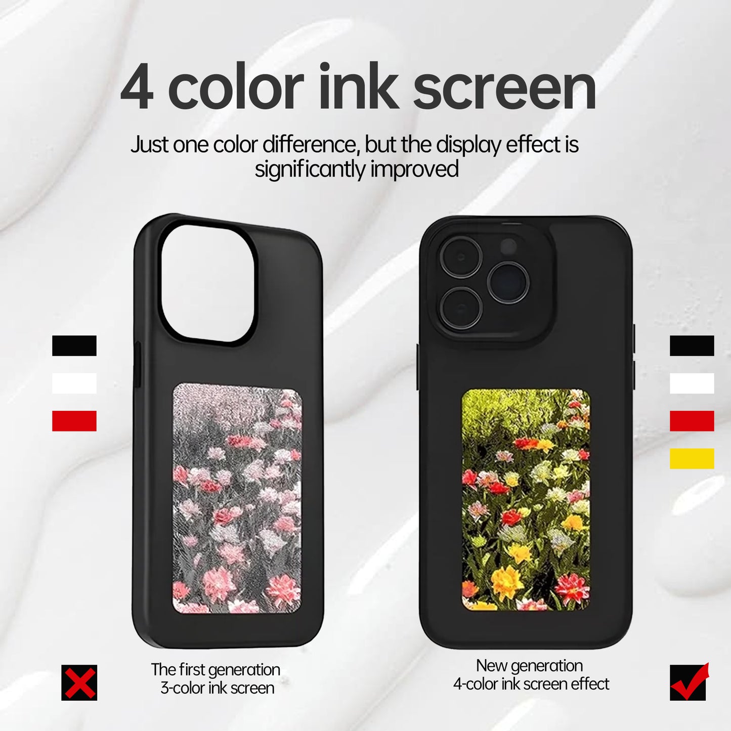 Smart ink phone case NFC APP Refresh Phone Case Protective Cover Personalized DIY Eink Picture Display Epaper Battery Free